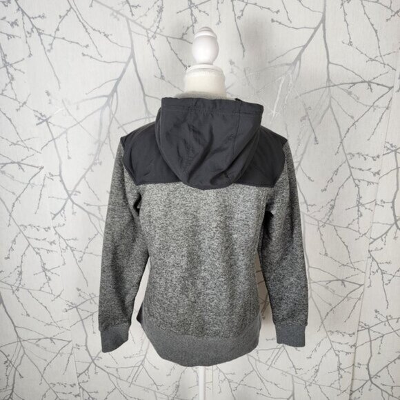 The North Face Gray Tech Sherpa Fleece Lined Half Zip Hoodie - Picture 4 of 7